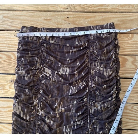 NWT House of Harlow 1960 Ruched Skirt Size Large Women’s Brown - Picture 8 of 8